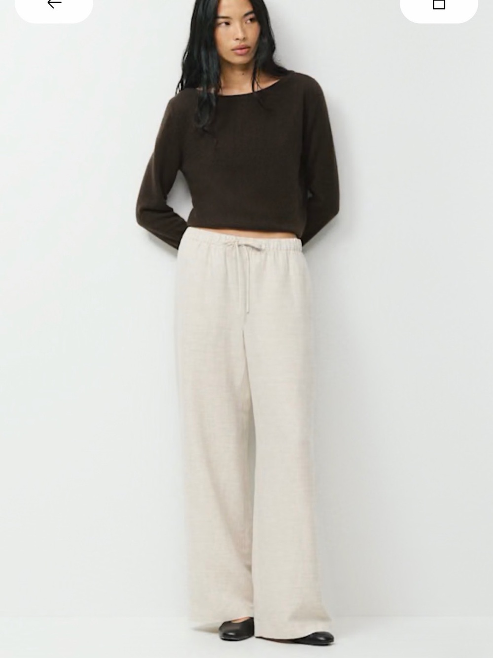 NWT Aritzia The Lodge Pant in cruiselinen in undyed Ecru size small Tall